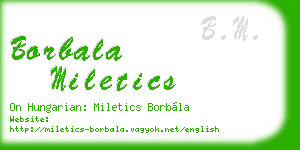borbala miletics business card