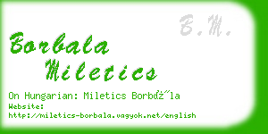 borbala miletics business card